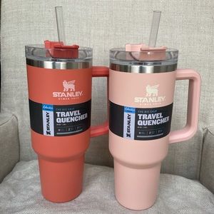 - Set of 2 - Stanley 40 oz travel quencher tumbler cup in Nectar and Grapefruit